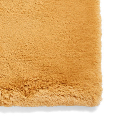 Mustard Shaggy Rug, Plain Rug with 80mm Thickness, Anti-Shed Modern ...
