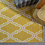 Mustard Yellow Modern Trellis Recycled Cotton Rug 160x230cm