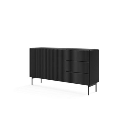 Muti Sideboard Cabinet 147 cm in Black - Sleek Modern Storage with ...