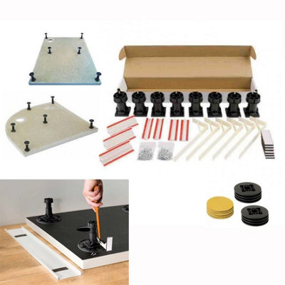 MX Easy Plumb Shower Tray Riser Plinth Kit Adjustable Feet Base Plates ...