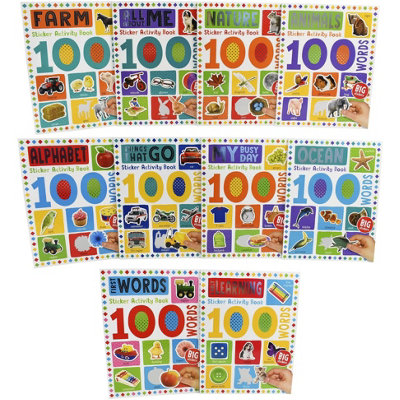 My First 100 Words Home Learning Sticker Activity 10 Books Set ...