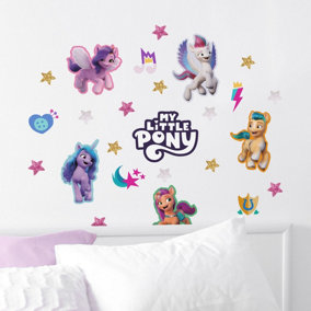 My Little Pony Glitter Wall Sticker Pack Children's Bedroom Nursery Playroom Décor Self-Adhesive Removable
