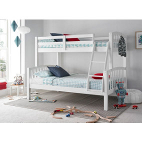 Mya White Triple Sleeper Bunk Bed With Memory Foam Mattresses