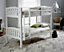 Mya White Wooden Single Bunk Bed With Pocket Mattresses