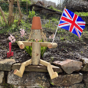MyGardenPals Mr British Chip The Wooden Flower Pot Man