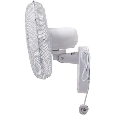 MYLEK 16" Wall Fan White - Oscillating Design with 3 Speed Settings & 2 Fan Modes - Remote Control or Manual - 4