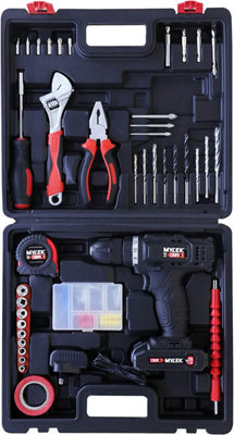 MYLEK 18V Cordless Li-ion Drill Complete With DIY 90 Piece Tool Kit And Carry Case - 5