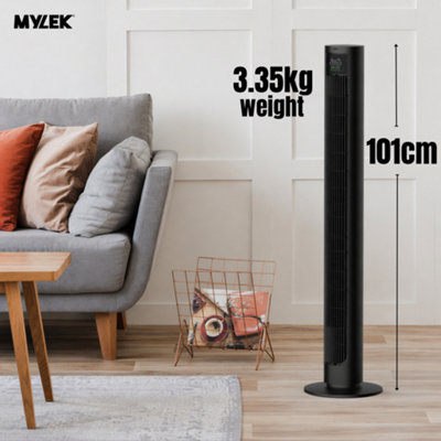 Mylek 39.4 Tower Fan Black with Remote Control, 4 Speeds & Modes ...