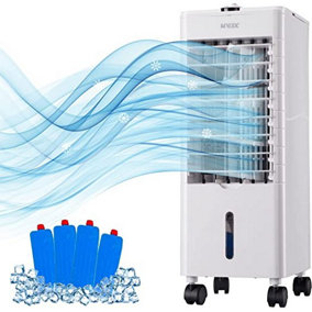 Mylek Air Cooler 4L Portable, 3 Fan Speeds, Easy Fill Water Tank, High Powered Evaporative Coolers Function With 4 Ice Packs