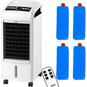 MYLEK Air Cooler Portable Evaporative 4L Oscillating Water Fan Humidifier 75W Cooling Remote Control Bedrooms Home Office
