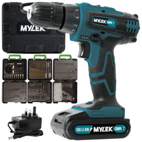 MYLEK BMC Cordless Drill with MYLEK 4ORCE 204 Piece Accessory Kit