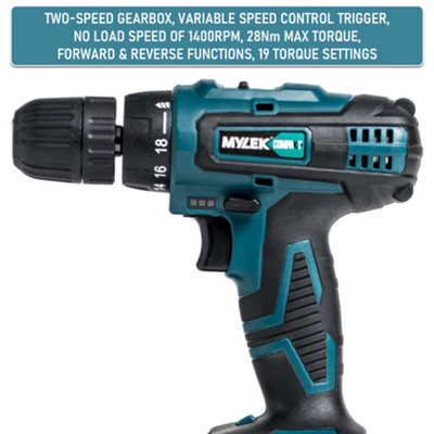 MYLEK BMC Cordless Drill with MYLEK 4ORCE 56 Piece Accessory Kit - 5