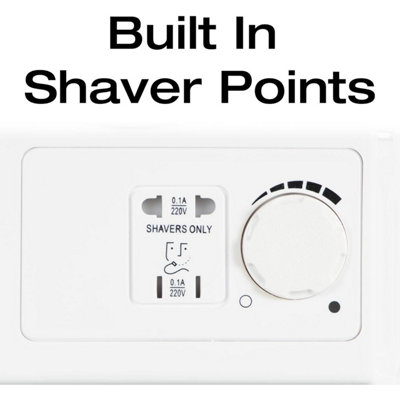 MYLEK Body & Hair Dryer Wall-Mounted Hair Dryer with Shaver Sockets 5 ...