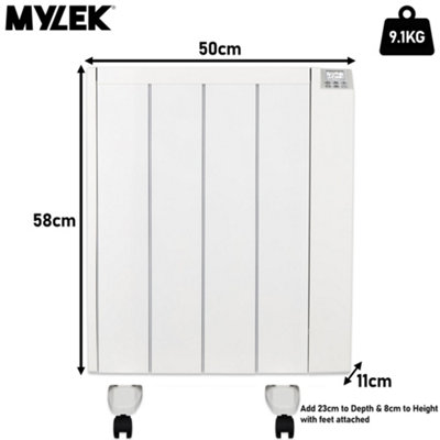 MYLEK Ceramic Panel Heater Radiator Electric with Programmable Digital  Timer 1000w | DIY at Bu0026Q