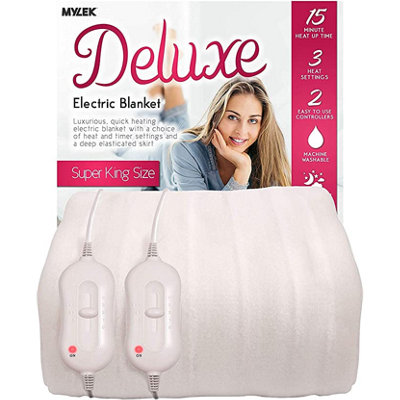 MYLEK Electric Blanket Super King Size Fully Heated Mattress Cover