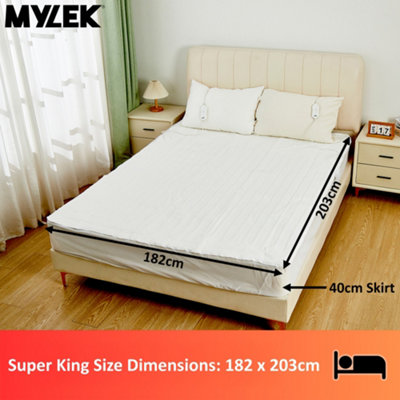 MYLEK Electric Blanket Super King Size Fully Heated Mattress Cover