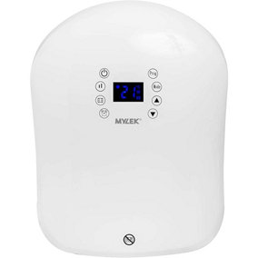 MYLEK Electric Fan Heater - Wall Mounted Downflow Blower Suitable For Bathrooms, 6 Digital Timer Programmes