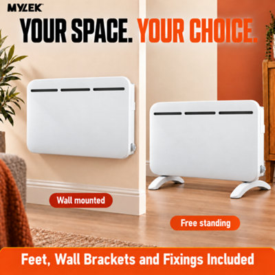 MYLEK Electric Panel Heater - Wall Mounted or Free Standing 1500w