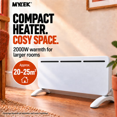 MYLEK Electric Panel Heater - Wall Mounted or Free Standing 2000w