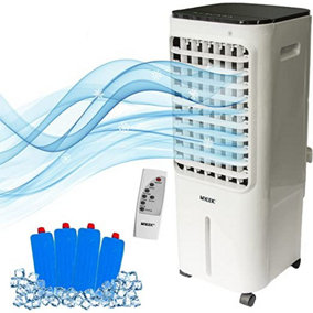 MYLEK Evaporative Air Cooler 8ltr Electric Humidifier Remote Control, Oscillating Louvres, 75W, 3 Speed Settings, Timer