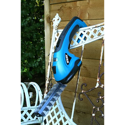 MYLEK Handheld Cordless Hedge Trimmer and Grass Shears with 2 Blades and Blade Guards, Safety Switch & Battery Display