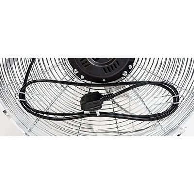 MYLEK High Velocity Floor Fan Air Circulator Industrial Cooling 18 Inch Cool Cold Chrome - 3 Speed Portable - Adjustable Tilt - 5
