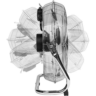 MYLEK High Velocity Floor Fan Air Circulator Industrial Cooling 18 Inch Cool Cold Chrome - 3 Speed Portable - Adjustable Tilt - 7
