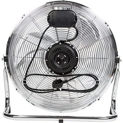 MYLEK High Velocity Floor Fan Air Circulator Industrial Cooling 18 Inch Cool Cold Chrome - 3 Speed Portable - Adjustable Tilt - 8
