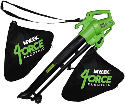 Mylek Leaf Blower And Vacuum, 3000W Garden Shredder Mulcher And Rake With 6 Variable Speeds And Two Collection Bags