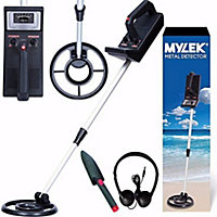 MYLEK Metal Detector Kit Height Adjustable With Waterproof Search Coil Lightweight With Headphones And Shovel