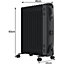 MYLEK Oil Filled 2500w Heater Radiator Thermostat 3 Heat Settings With Timer Charcoal Grey