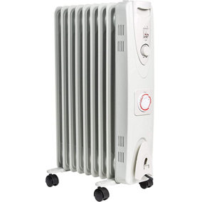 Mylek Oil Filled Electric Portable Heater Radiator with Adjustable Thermostat 2000w With Timer