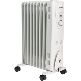 Mylek Oil Filled Electric Portable Heater Radiator with Adjustable Thermostat 2000w