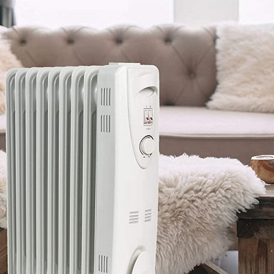Mylek Oil Filled Electric Portable Heater Radiator with Adjustable Thermostat 2000w - 3