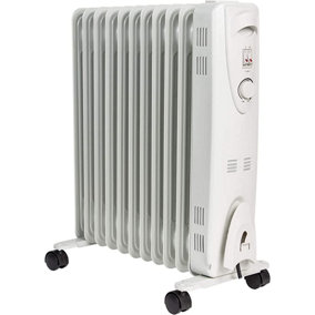 Mylek Oil Filled Electric Portable Heater Radiator with Adjustable Thermostat 2500w