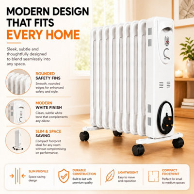 Mylek Oil Filled Electric Portable Space Heater Radiator with ...