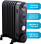 Mylek Oil Filled Radiator Electric Heater, Portable, Thermostat and 24hr Timer, Black