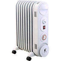 Mylek Oil Filled Radiator Electric Heater, Portable, Thermostat and 24hr Timer by Mylek 2000w