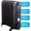 Mylek Oil Filled Radiator Electric Heater, Portable, Thermostat and 24hr Timer by Mylek 2500w Black