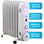 Mylek Oil Filled Radiator Electric Heater, Portable, Thermostat and 24hr Timer by Mylek 2500w
