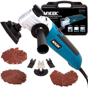 MYLEK Oscillating Multi Tool 300W Electric With 6 Speeds And Quick Blade Change With Carry Case And Accessory Set