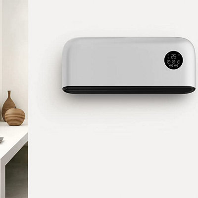 MYLEK Over Door Heater 2000W Wall Mounted Indoor Overdoor Hot Air Downflow Curtain Silver - 7