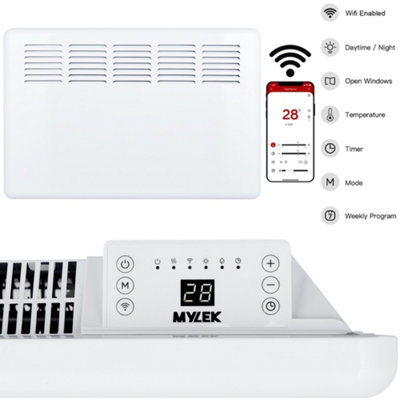 MYLEK Panel Heater 1.5KW Eco Smart WiFi App Radiator Electric Low Energy with Timer and Thermostat