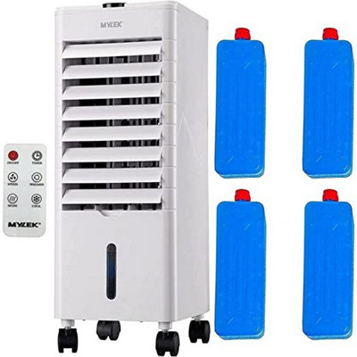 Mylek Portable Air Cooler 4L - 6 Operational Modes, 3 Fan & 3 Wind Speeds, LED Display, Remote Control