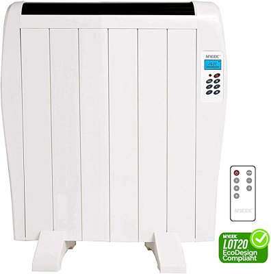 MYLEK Premium Aluminium Electric Panel Heater with Timer, Thermostat u0026 Remote  Control 900w | DIY at Bu0026Q