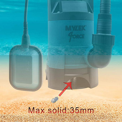 MYLEK Submersible Water Pump Electric 750W for Clean or Dirty Water with Float Switch with 25m Yellow Hose