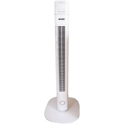 MYLEK Tower Fan 36-Inch Oscillating Electric Stand Cooler with Remote Control, 12 Hour Timer and Ioniser - White