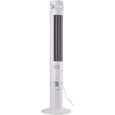 MYLEK Tower Fan 44-Inch With Remote, Oscillating Cooling Fan 50W 3 Speeds,  12 Hour Timer, 3 Fan Modes, White | DIY at Bu0026Q