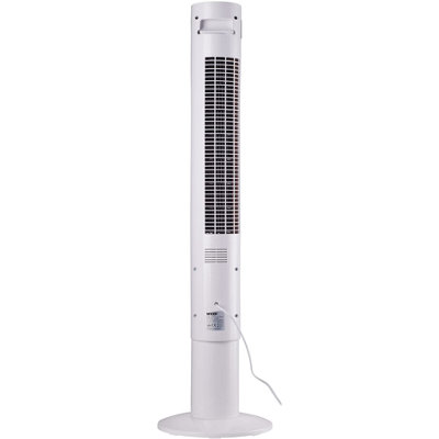 MYLEK Tower Fan 44-Inch With Remote, Oscillating Cooling Fan 50W 3 Speeds, 12 Hour Timer, 3 Fan Modes, White