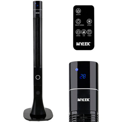 Mylek Tower Fan 48 Inch Cooling Cold Air Stand Fan Remote Control Oscillation and Timer Black